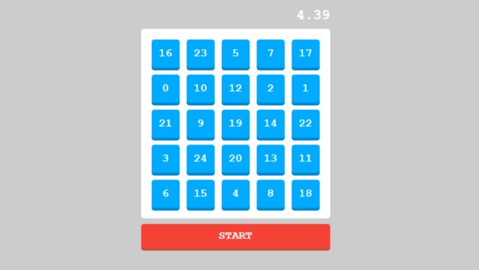 数字早押しゲームアプリの画面